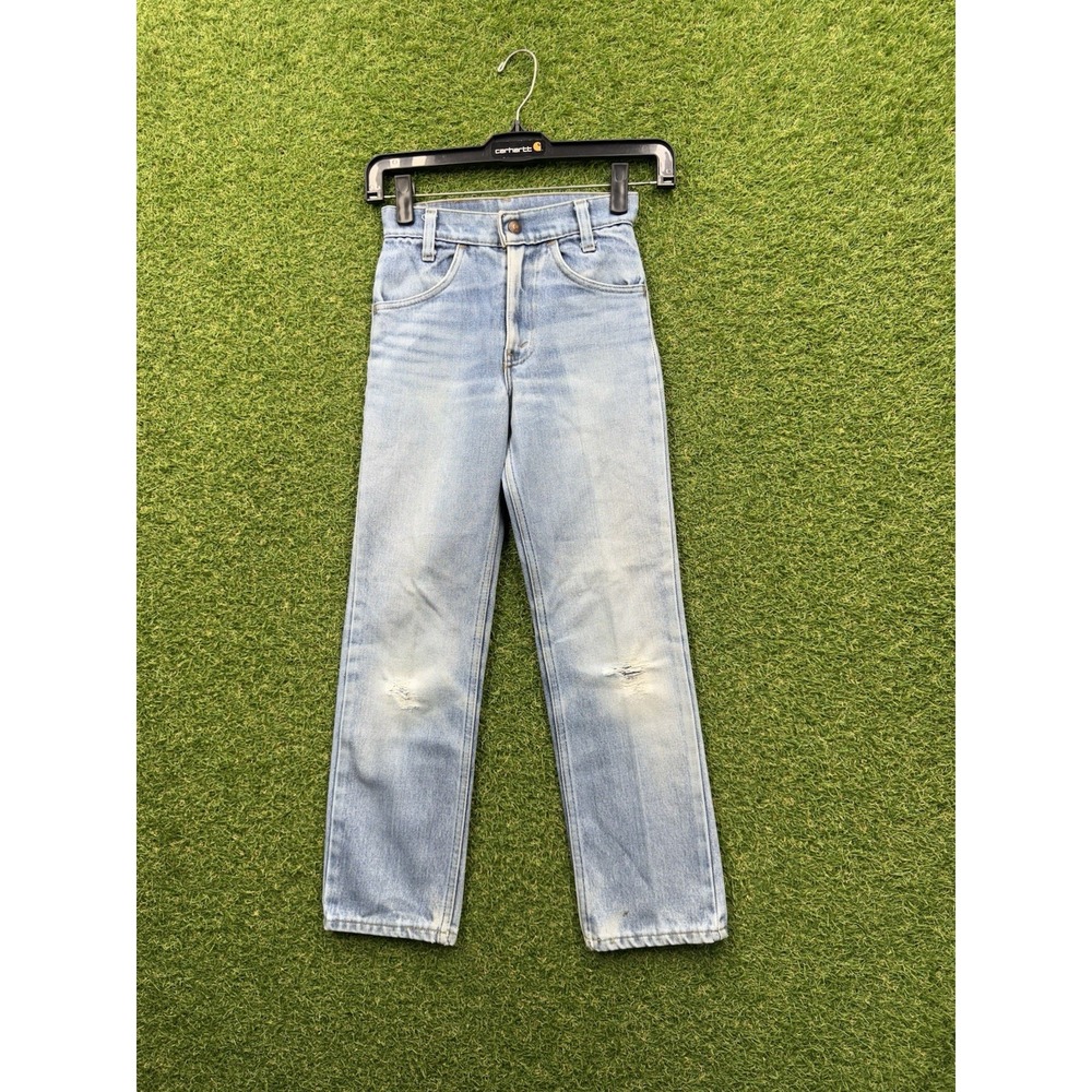 Vintage Levis 581 Jeans Youth 10 Fits 23x25 Orange Tab Light Wash Casual 90s y2k